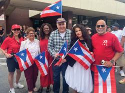 IBA CEO Vanessa Calderón-Rosado, Luz Gladys Oliveros, Latinx Cultural Advisor for the Office of Mayor Michelle Wu, Boston City Council President Ruthzee Louijeune, Boston City Councilor Ed Flynn, Boston City Councilor At-Large Julia Mejia and IBA Board Member Hector Cruz. Photo courtesy of IBA.