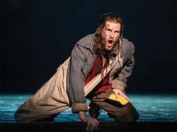 Nick Cartell as Jean Valjean in "Les Misérables" at Citizens Opera House. Photo by Matthew Murphy & Evan Zimmerman for MurphyMade.<br>