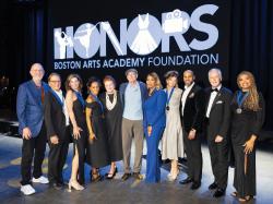 Joshua Boger, Don Law, Katherine Chapman Stemberg, June Ambrose, Stephanie Brown, James Taylor, Denella Clark, Christy Cashman, Tyrone Sutton, Jeff Rosica. Photo courtesy of Michael Blanchard