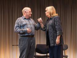 Gordon Clapp as Gus and Karen MacDonald as Pru in SpeakEasy Stage Company's "Pru Payne." Photo courtesy of Nile Scott Studios.