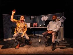 Jesse Hinson (left) as Ryan and De'Lon Grant as Keith in "A Case for the Existence of God" at SpeakEasy Stage Company. Photo courtesy of Nile Scott Studios.